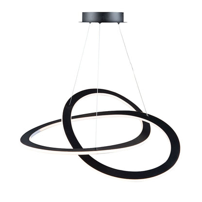 2 Light LED Chandelier, Black