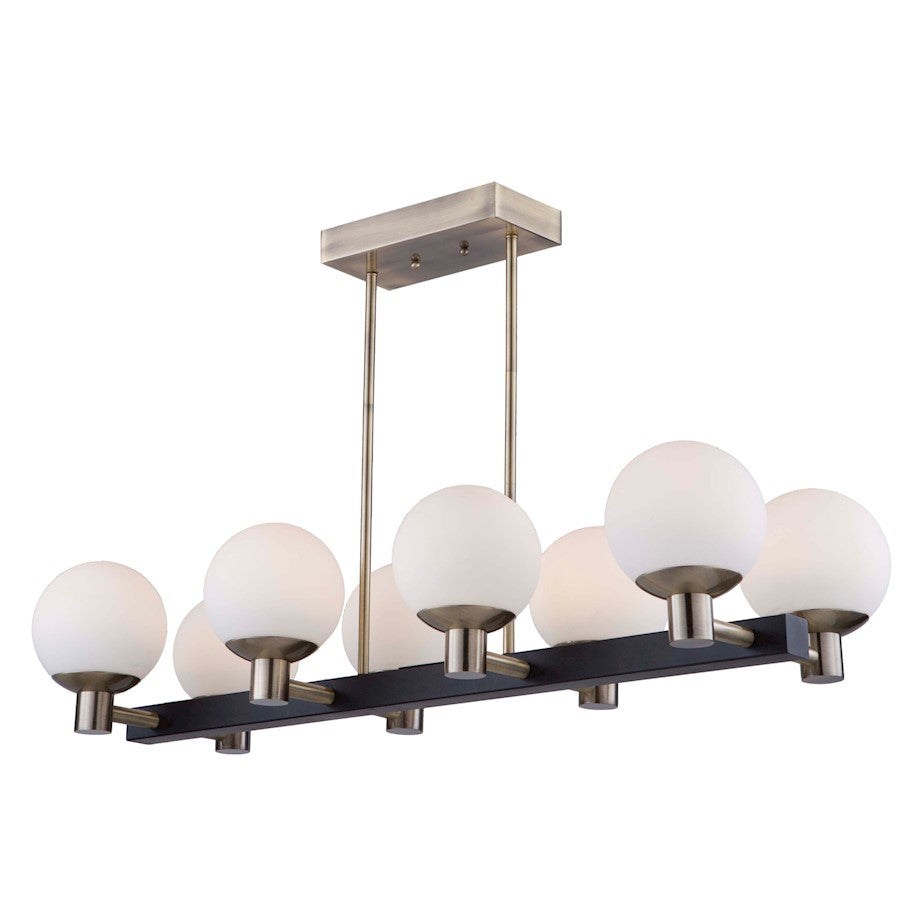 Artcraft Tilbury 8 Light Island Light, Matte Black & Brass - AC7098VB