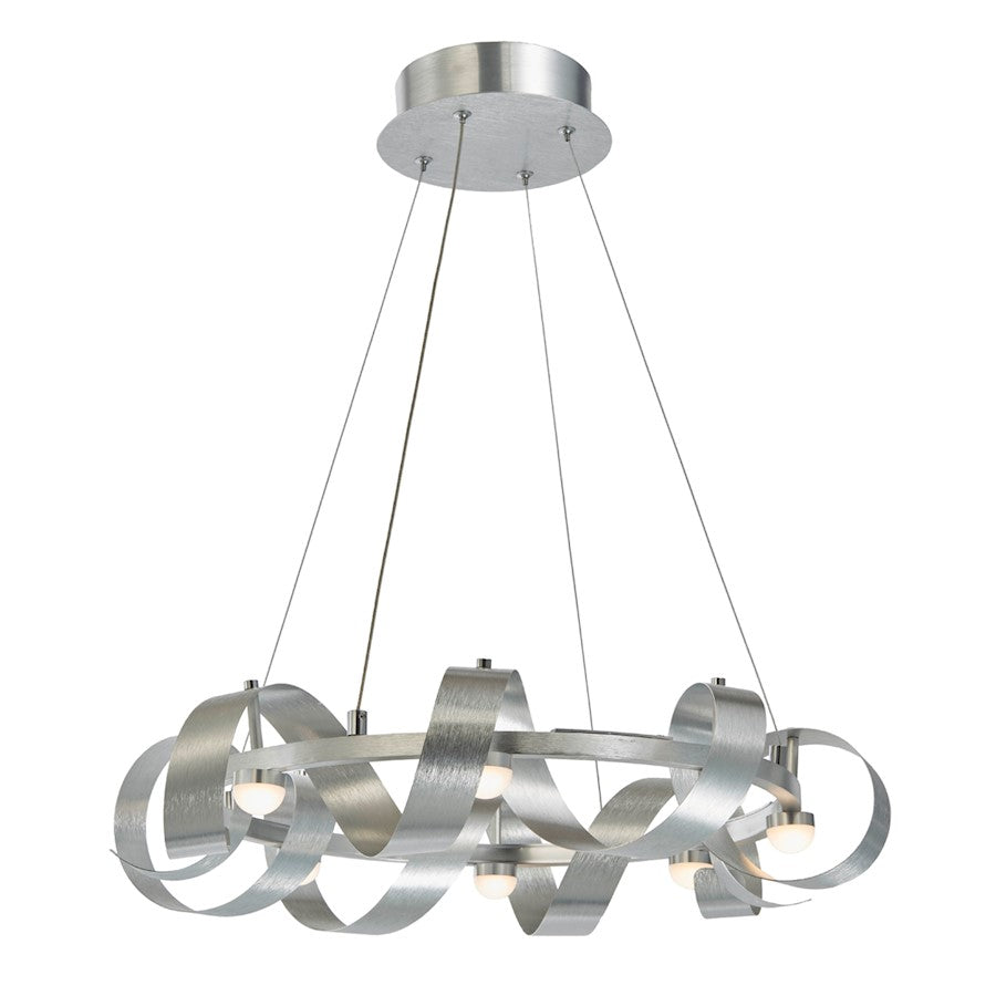 Artcraft Rolling Hills 8 Light Chandelier, Brushed Aluminum - AC7210BA