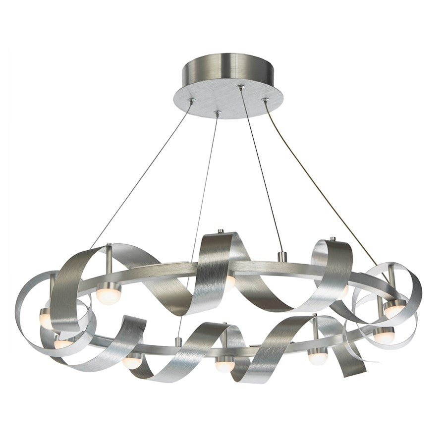 Artcraft Rolling Hills 10 Light Chandelier, Brushed Aluminum - AC7211BA