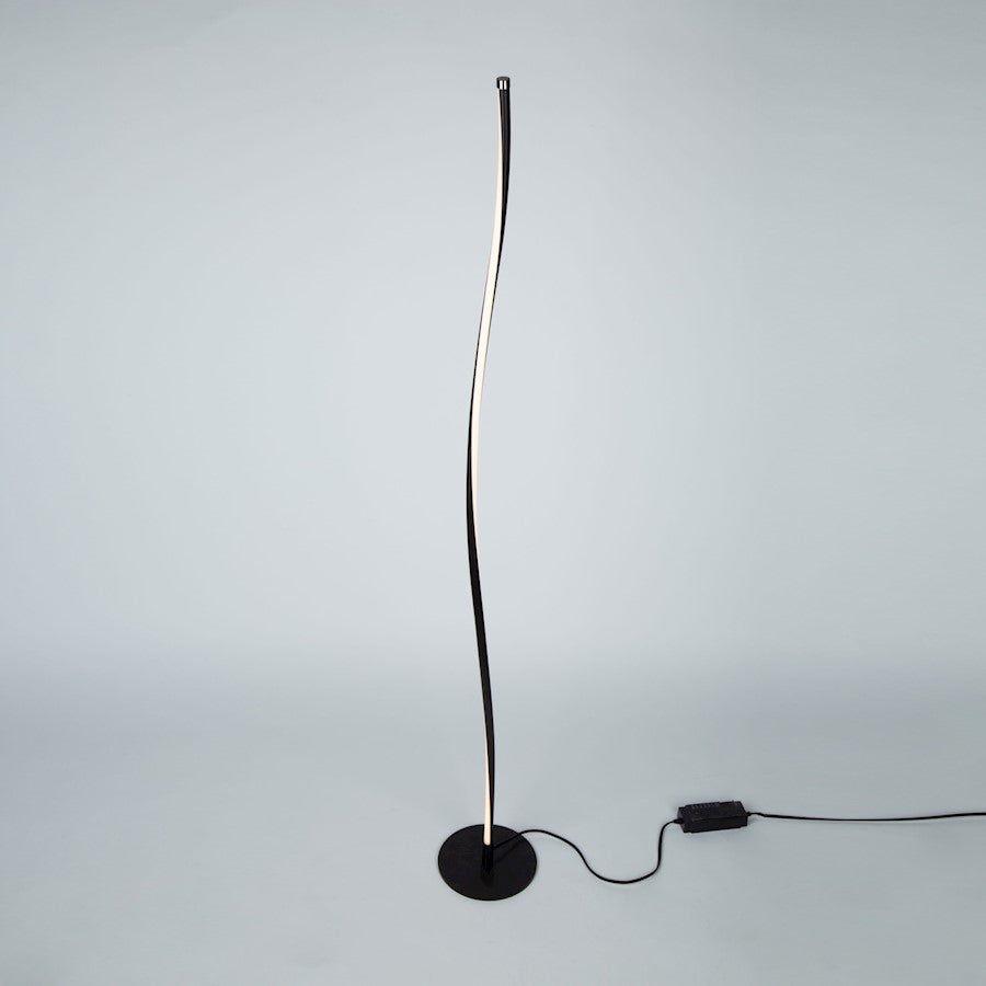 Artcraft Cortina 1 Light LED Floor Lamp, Matte Black