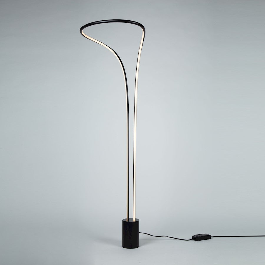 Artcraft Cortina 1 Light LED Floor Lamp, Matte Black