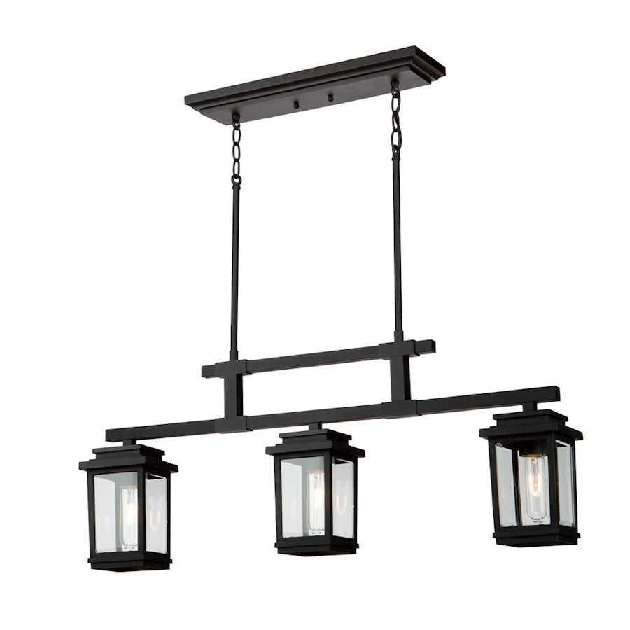 Artcraft Freemont 3 Light 9" Outdoor Ceiling Light, Black - AC8197BK