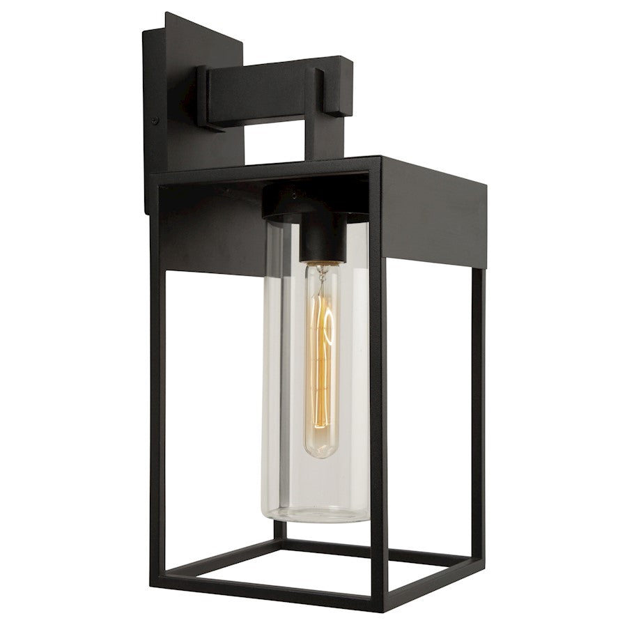 Artcraft Weybridge 1 Light Outdoor Wall Light, UpLight, Black/Clear - AC8270BK