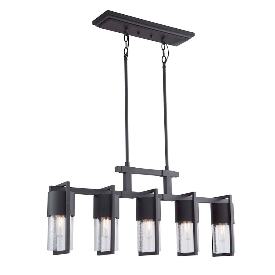 Artcraft Bond 5 Light 14" Island Light, Matte Black & Brass - AC9147BK