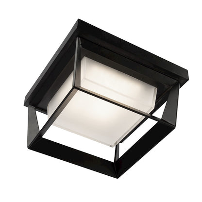 Artcraft Waterbury 12W LED Outdoor Flush Mount Black/Frosted