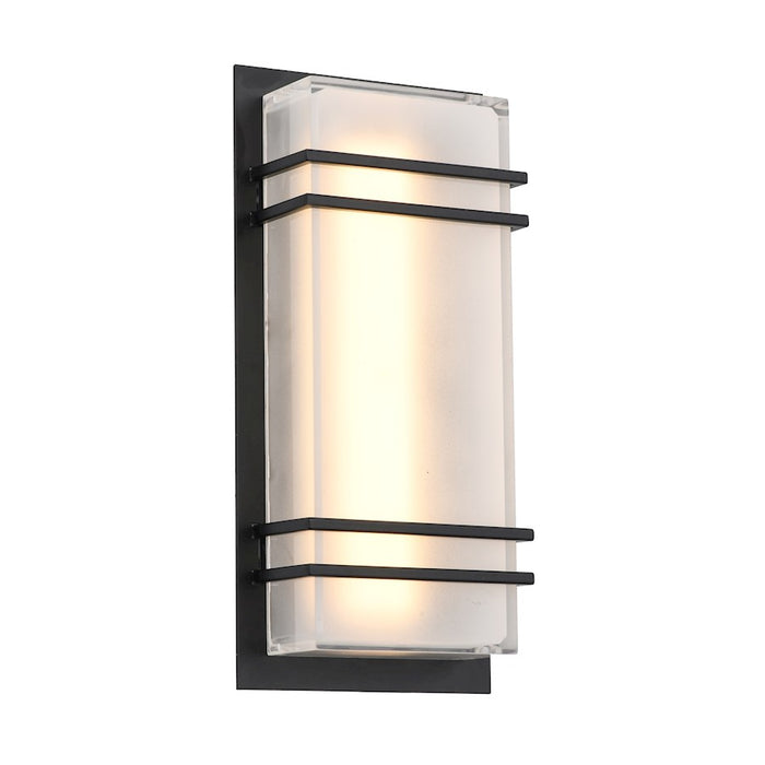 Artcraft Sausalito 15W LED 9191 Outdoor Wall Light, Black/Frosted