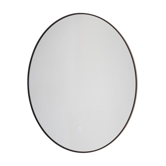 Artcraft Reflections Oval 24" Integrated LED Wall Mirror, Matte Black - AM326