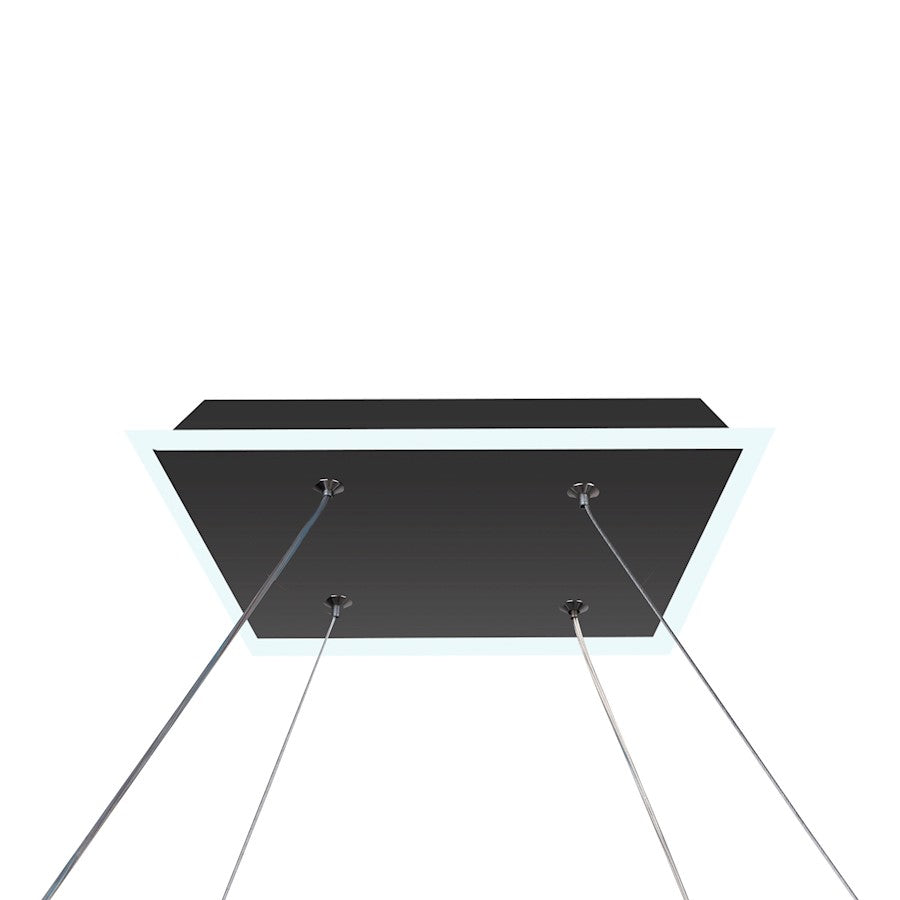 24" Integrated Square LED Chandelier, Black