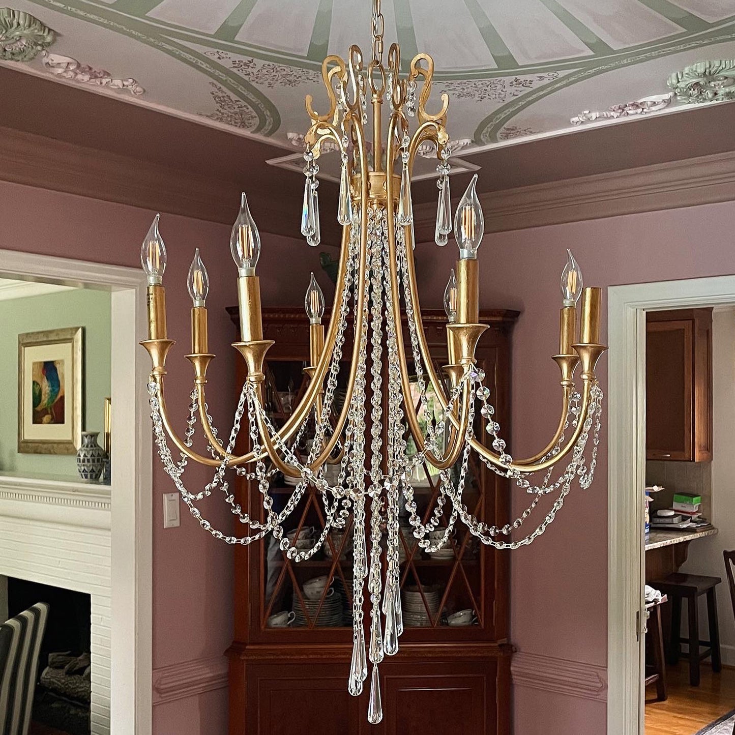 Arcadia Chandelier, Antique Gold