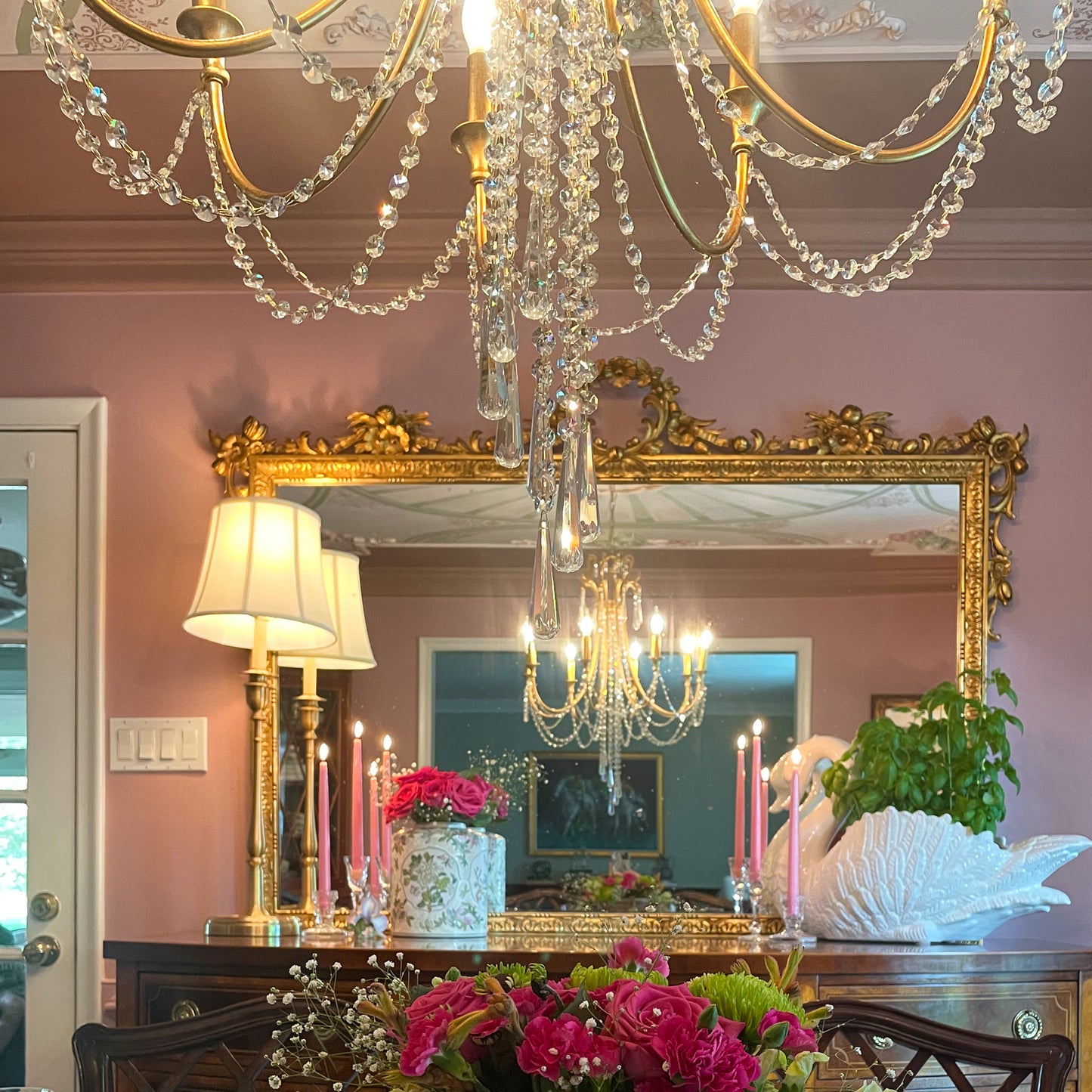 Arcadia Chandelier, Antique Gold