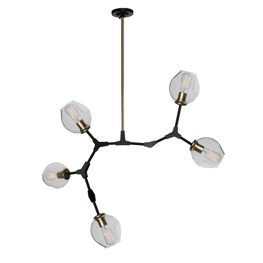 Artcraft Organic 5 Light 32" Chandelier, Vintage Brass - JA14025VB