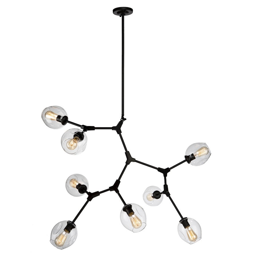 Artcraft Organic 8 Light 46" Chandelier, Black - JA14028BK