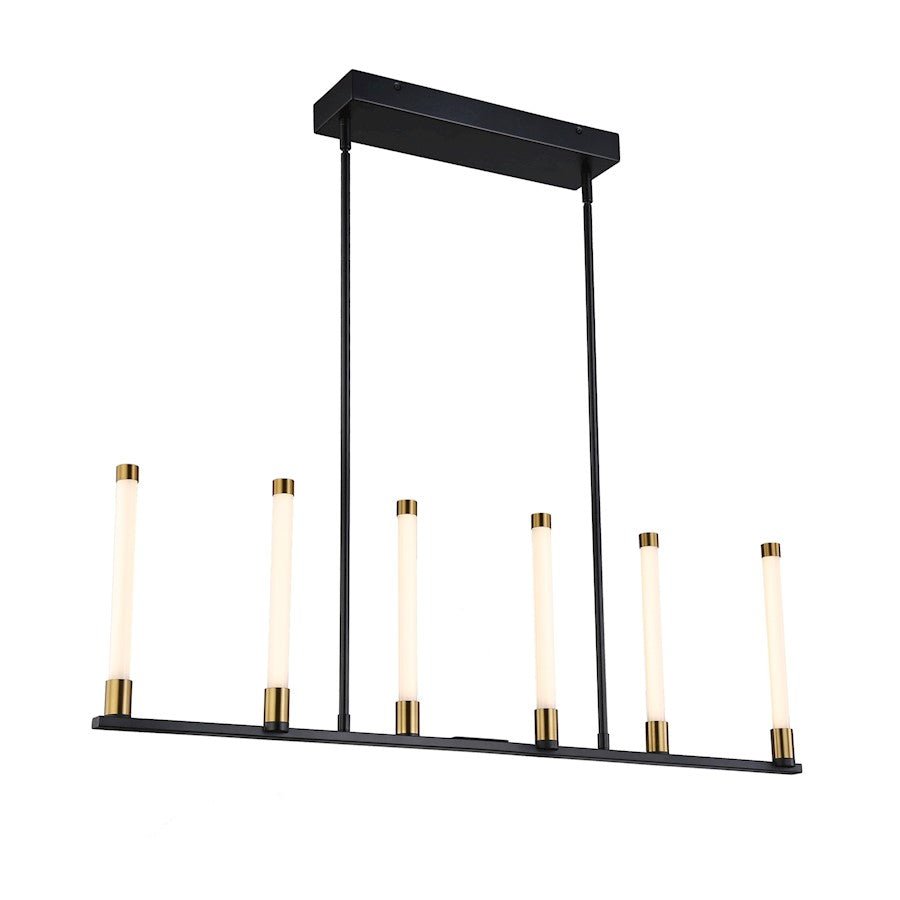 Artcraft Infiniti 6-Light Integrated LED Island Light, Black/Brass - SC13086BB