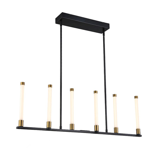 Artcraft Infiniti 6-Light Integrated LED Island Light, Black/Brass - SC13086BB