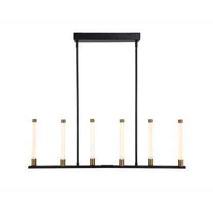 Artcraft Infiniti 6-Light Integrated LED Island Light, Black/Brass