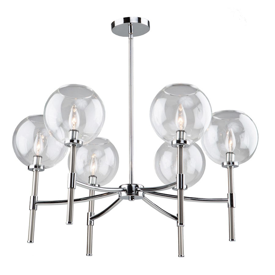 Artcraft Hamilton 6 Light 15" Chandelier, Chrome & Brushed Nickel - SC13126CB