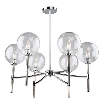 Artcraft Hamilton 6 Light 15" Chandelier, Chrome & Brushed Nickel - SC13126CB