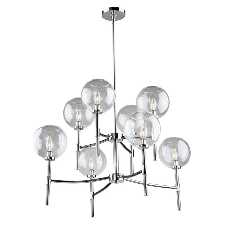 Artcraft Hamilton 8 Light 24" Chandelier, Chrome & Brushed Nickel - SC13128CB