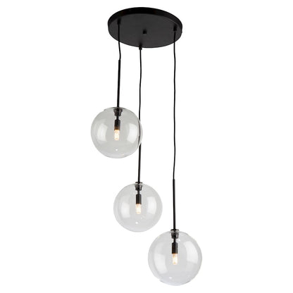 Artcraft Pinpoint 3 Light Pendant, Black/Clear - SC13193BK