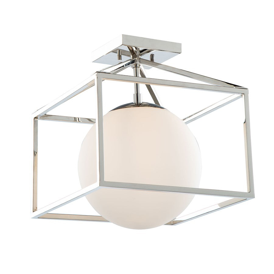 Artcraft Eclispse 1 Light Semi Flush Mount, Polished Nickel - SC13274PN