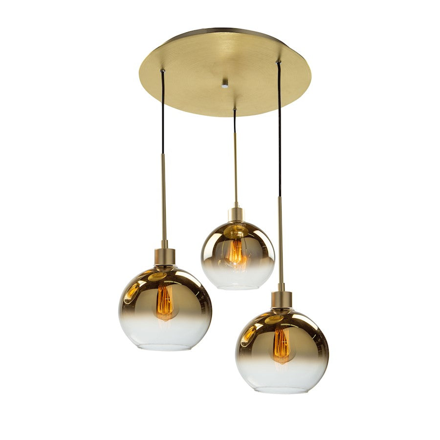 Artcraft Morning Mist 3 Light Pendant, Gold/Clear - SC13283GD