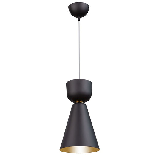 Artcraft Tempo 1 Light Small Pendant, Matte Black/Brass/Gold - SC13290BK