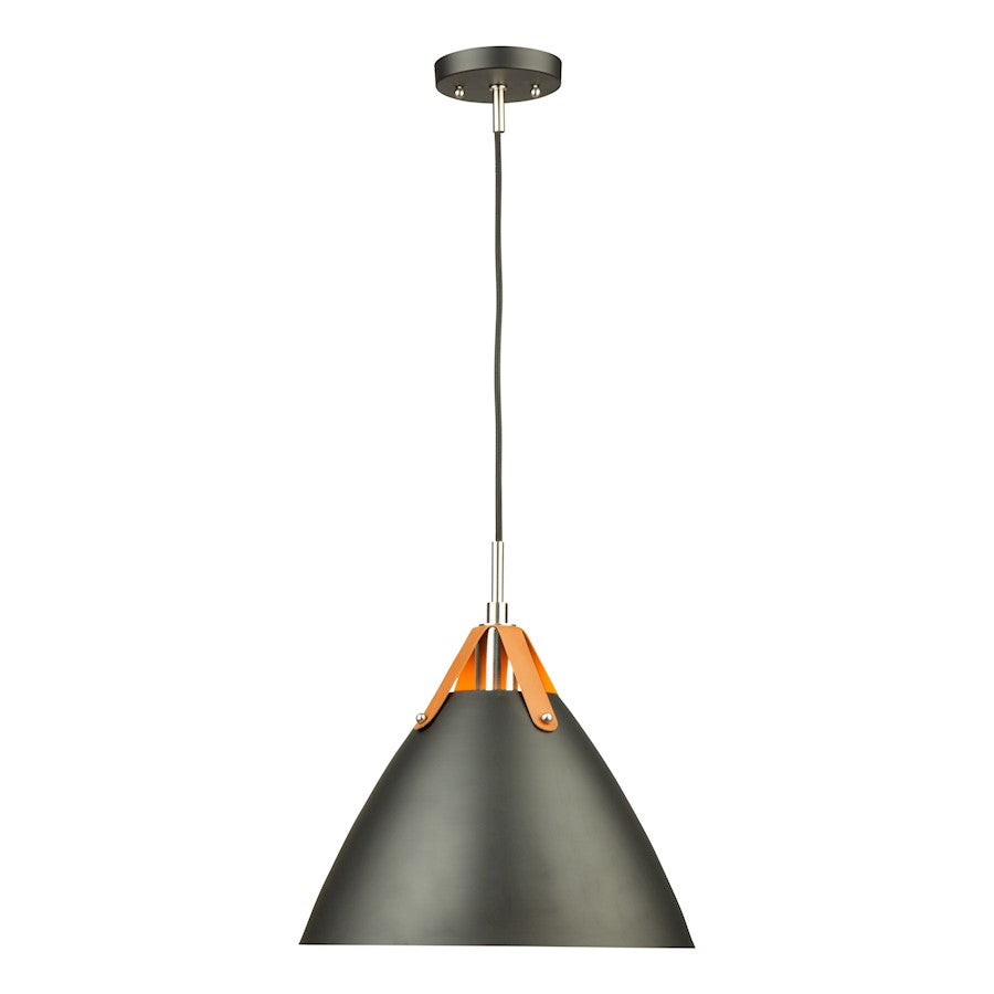 1 Light Pendant, Black/Black