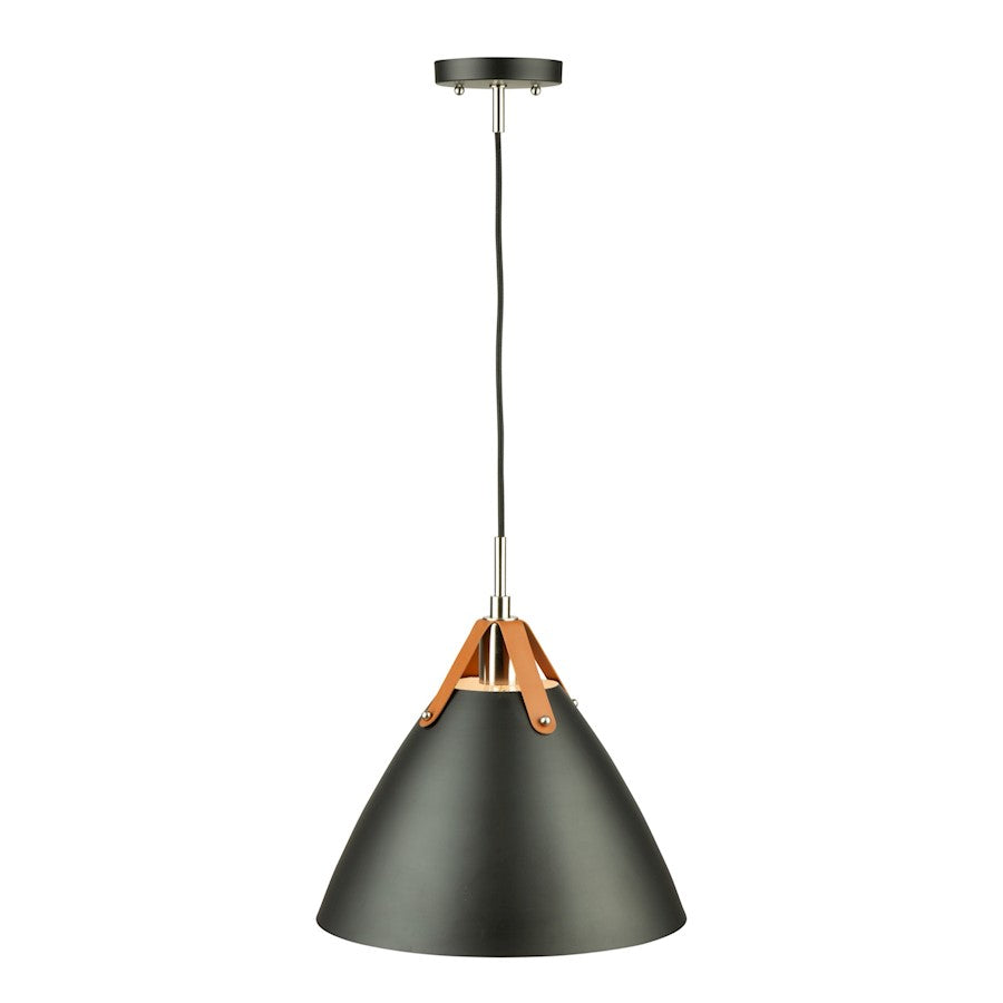 1 Light Pendant, Black/Black