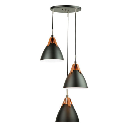 3 Light Pendant, Black/Black