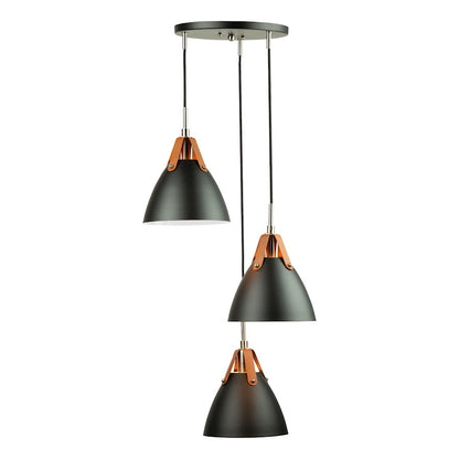 3 Light Pendant, Black/Black