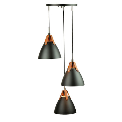 3 Light Pendant, Black/Black