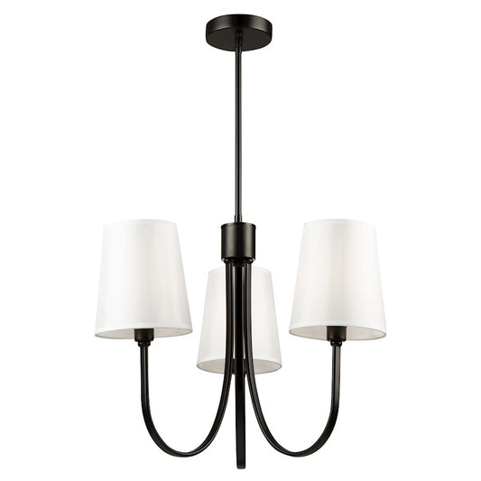 Artcraft Rhythm 3 Light Chandelier, Black/White - SC13333BK