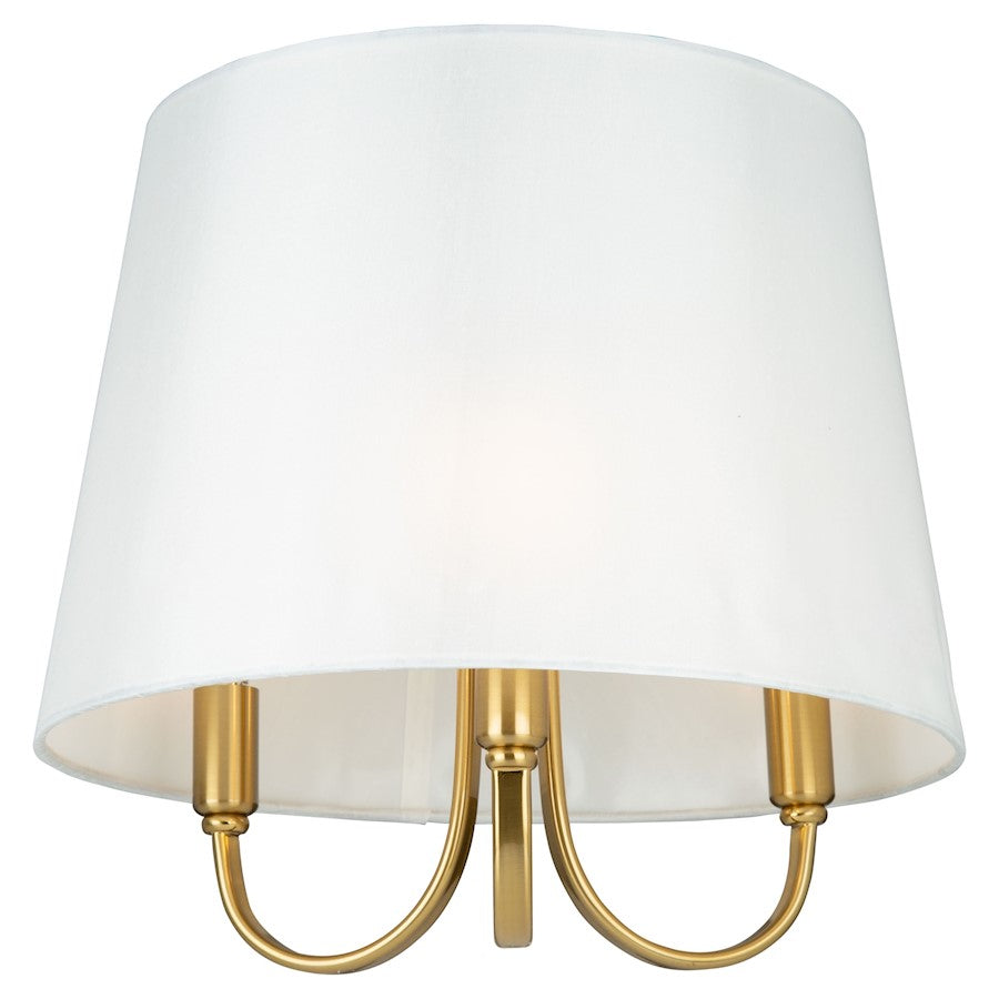 Artcraft Rhythm 3 Light Semi-Flush Mount, Brushed Gold/White - SC13334BG