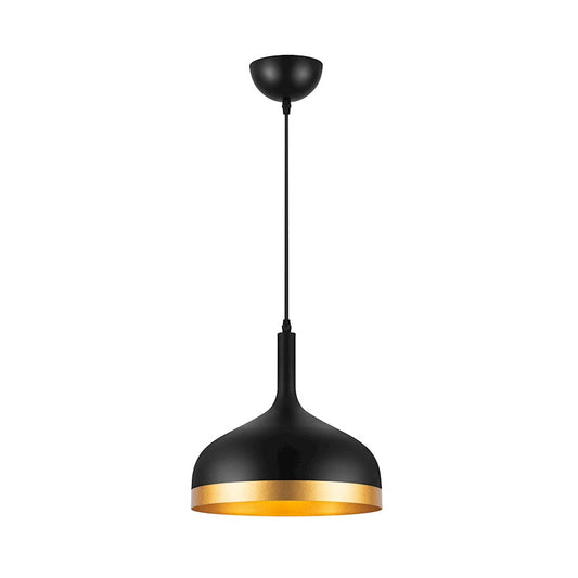 Artcraft Dash 12" 1-Light Pendant, Black/Gold/Black - SC13350BK