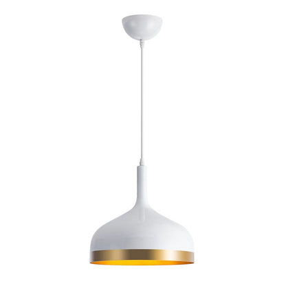 Artcraft Dash 12" 1-Light Pendant, White/Gold/White - SC13350WH