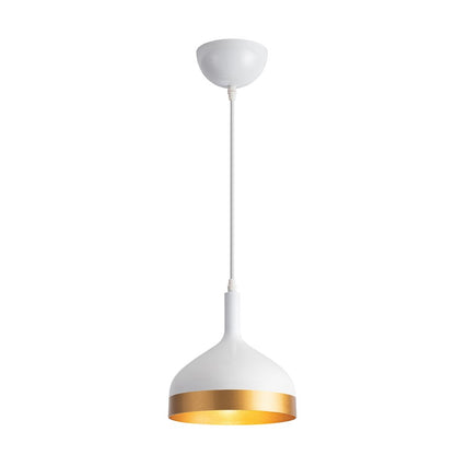 Artcraft Dash 8" 1-Light Pendant, White/Gold/White - SC13351WH