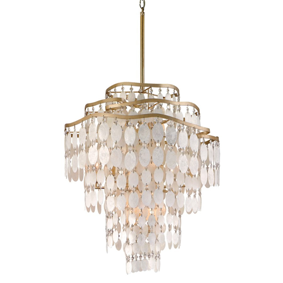 Corbett Lighting Dolce 12 Lt Pendant, Champagne/Capiz/Crystals - 109-412-CPL