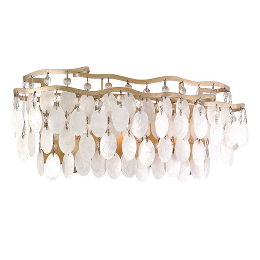 Corbett Lighting Dolce 3 Lt Bath Vanity, Leaf/Capiz Shells/Crystals - 109-63-CPL