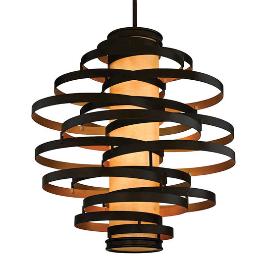 Corbett Lighting Vertigo 3 Light Chandelier, Bronze/Gold Leaf - 113-76-BRL-GL