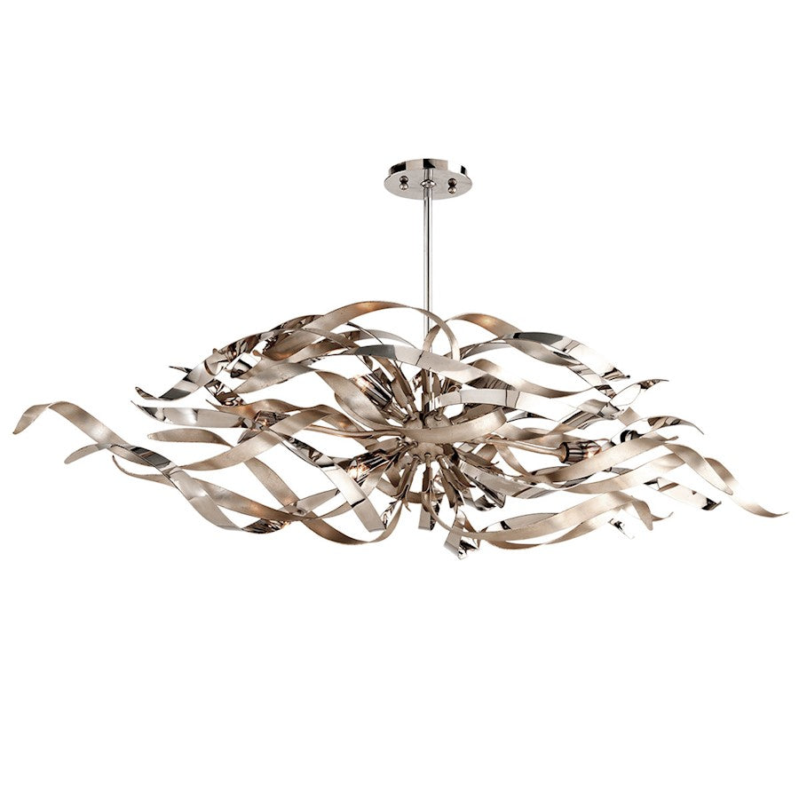 Corbett Lighting Graffiti 6 Lt Linear Chandelier, Silver SS/Smoke - 154-56-SL-SS