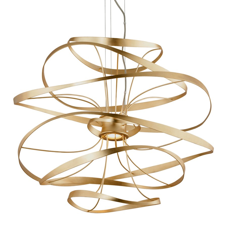 Corbett Lighting Calligraphy 2 Lt Chandelier, Gold/SS/Prysmatic - 216-43-GL-SS