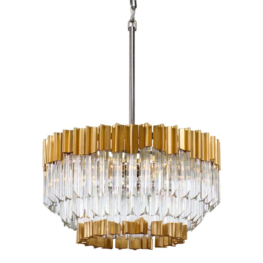 Corbett Lighting Charisma 5 Lt Chandelier, Gold/SS/Crystal - 220-42-GL-SS