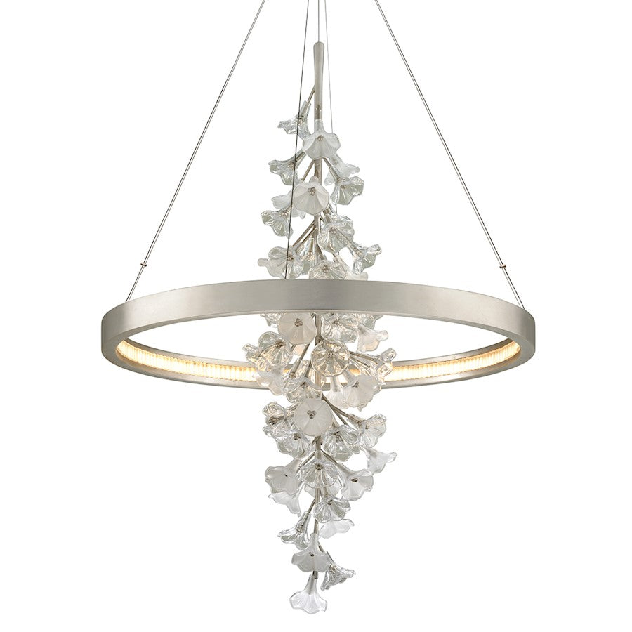 Corbett Lighting Jasmine 1 Light Chandelier, Silver Leaf - 269-72-SL