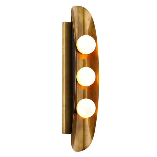 Corbett Lighting Hopper 3 Lt Wall Sconce, Brass Bronze/Opal - 271-13-VB/BBR