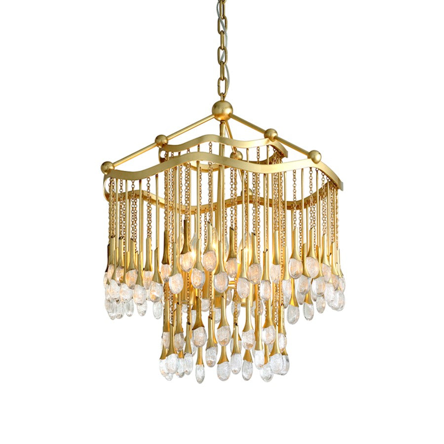 Corbett Lighting Kiara 6 Light Chandelier, Gold Leaf/Clear - 286-06-GL