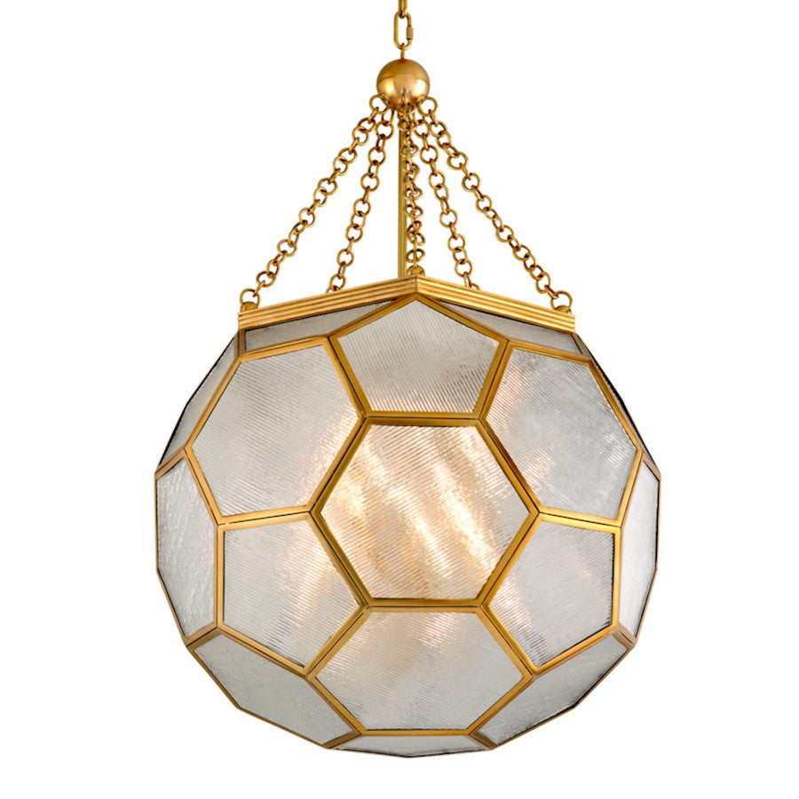 Corbett Lighting Hexsation 8 Lt Pendant, Vintage Brass/Clear - 301-78-VB