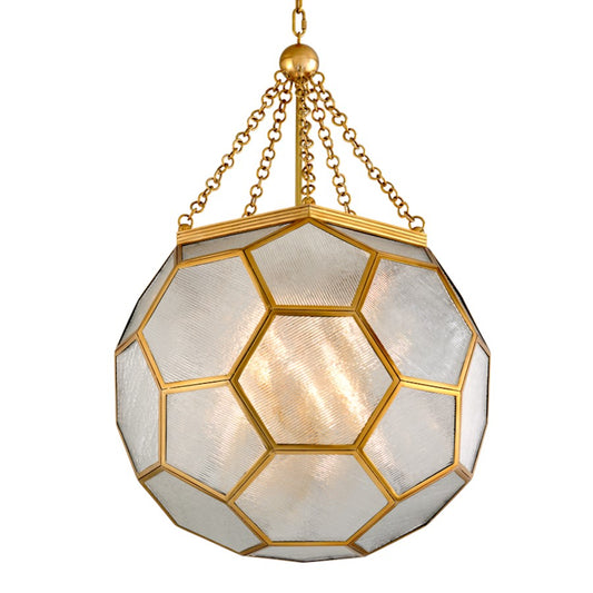 Corbett Lighting Hexsation 8 Lt Pendant, Vintage Brass/Clear - 301-78-VB