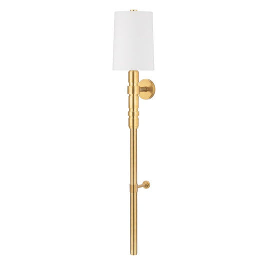 Corbett Lighting Cormoran 1 Light Wall Sconce, Vintage Brass/White - 408-01-VB