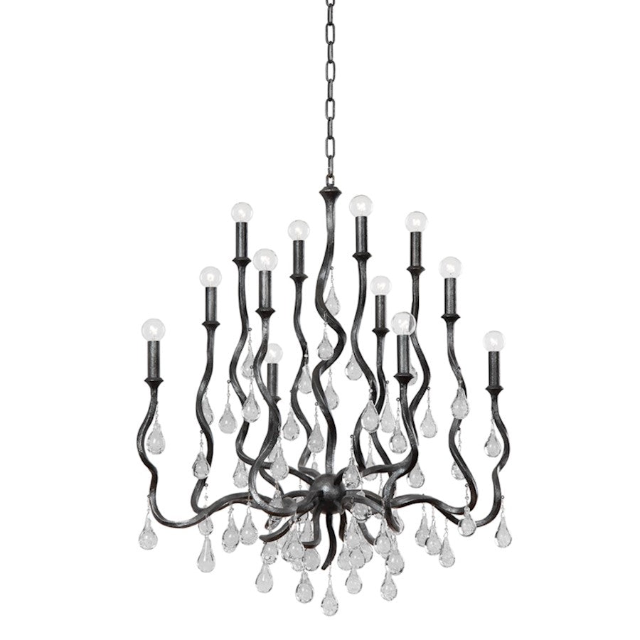 Corbett Lighting Aveline 12 Light Chandelier, Silver Leaf/Clear - 414-34-BSL